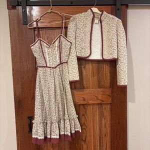 Gunne Sax by Jessica dress and quilted jacket